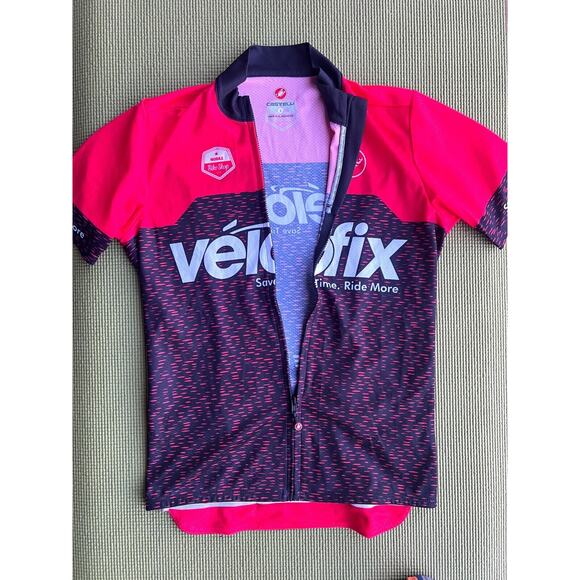 Castelli cycling full zip jersey velofix scorpion red youth boys size small - Picture 4 of 8